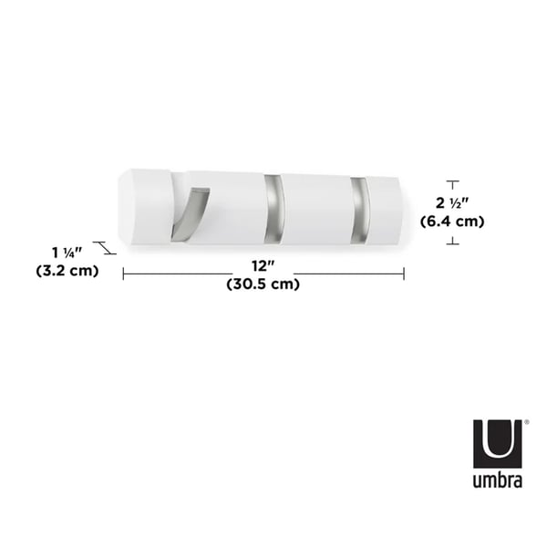 Κρεμάστρα με 3 άγκιστρα Flip White  318853-660